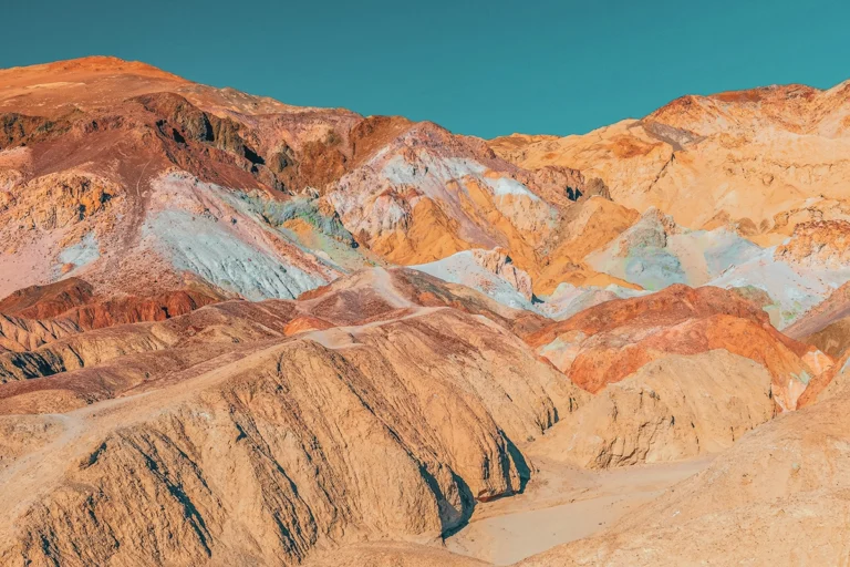 View of colorful Artist's Palette in Death Valley National Park, California