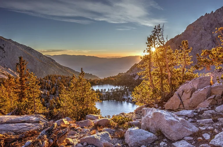 Onion Valley, Sierra Nevada mountain range at sunset, California